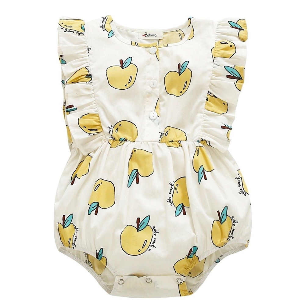 Bobora Toddler Girl Apple Print Romper